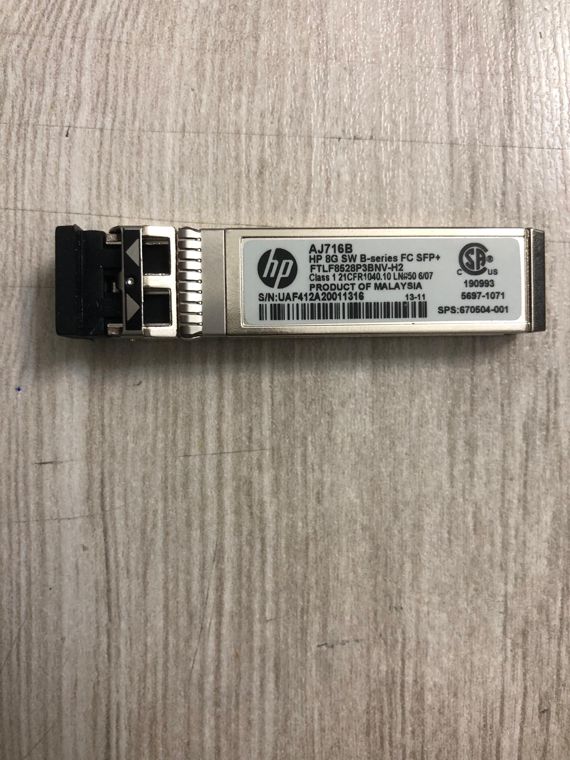 ماژول فیبر نوری +HPE AJ716B 8G SW B-series FC SFP
